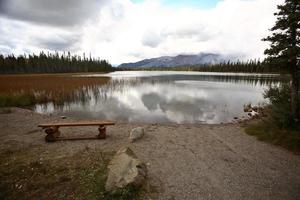 Small mountain lake in scenic Alberta photo