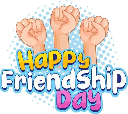 Happy Friendship Day logo with three fists