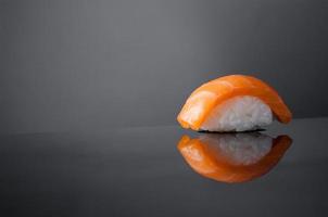 sushi on black background photo