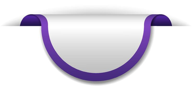 Violet banner design on white background