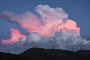 dramatic cloudscape in the twilight with sunset sunrise photo