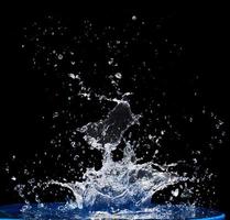 Splash water, water splashes, isolated on black background photo