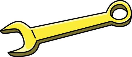 imagen de llave inglesa en estilo plano amarillo vector