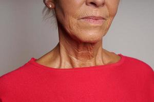 mature woman with wrinkles photo