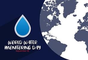 Flat Design Illustration Of World Water Monitoring Day Template, Design Suitable For Posters, Banner, Backgrounds, And Greeting Cards World Water Monitoring Day Themed vector