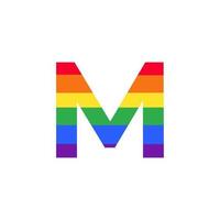 Letter M Colored in Rainbow Color Logo Design Inspiration for LGBT Concept vector