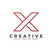 Initial Letter X line logo design. Geometric Line Style. Graphic alphabet symbol. Usable for Business and Branding Logos. Flat Vector Logo Design Ideas Template Element. Eps10 Vector