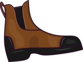 riding shoes with flat design style in brown, black and purple vector