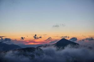 Beautiful sunset in the Carpathian Mountains Ukraine photo