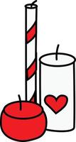 Red candles for a romantic setting. Vector illustration