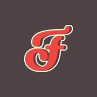 Retro Letter F Logo in Vintage Western Style with Double Layer. Usable for Vector Font, Labels, Posters etc