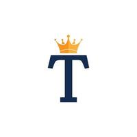 Initial Letter T with Crown Logo Branding Identity Logo Design Template vector