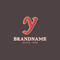 Retro Letter Y Logo in Vintage Western Style with Double Layer. Usable for Vector Font, Labels, Posters etc