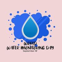 ilustración de diseño plano de la plantilla del día mundial del monitoreo del agua, diseño adecuado para carteles, pancartas, fondos y tarjetas de felicitación con el tema del día mundial del monitoreo del agua vector