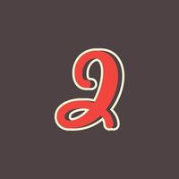 Retro Number 2 Logo in Vintage Western Style with Double Layer. Usable for Vector Font, Labels, Posters etc
