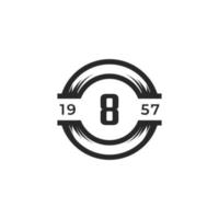 Vintage Insignia Number 8 Logo Design Template Element. Suitable for Identity, Label, Badge, Cafe, Hotel Icon Vector