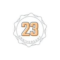 23 Year Anniversary Celebration Vector Badge. Happy Anniversary Greeting Celebrates Template Design Illustration