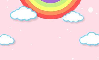 Abstract kawaii colorful cartoon sky rainbow background. Soft gradient pastel. Concept for wedding card design or presentation photo