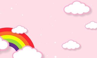 Fondo de arco iris de cielo de dibujos animados coloridos kawaii abstracto. pastel degradado suave. concepto para el diseño o la presentación de tarjetas de boda foto