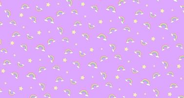 patrón abstracto arco iris y nubes fondo de papel tapiz kawaii. dibujos animados de caras divertidas de colores pastel lindos abstractos. concepto para niños y jardines de infancia o presentación y día de navidad foto