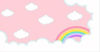 fondo de arco iris de cielo de nube colorido fresco kawaii abstracto. gráfico cómico pastel degradado suave. concepto para niños y jardines de infancia o presentación. foto