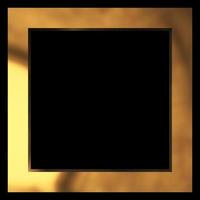 Gold metal glitter and shiny frame isolated on black background photo