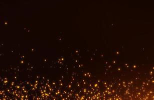 Abstract bokeh glitter lights background of flickering gold particles and light flare photo