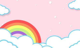 Abstract kawaii colorful cartoon sky rainbow background. Soft gradient pastel. Concept for wedding card design or presentation photo