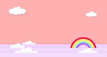 fondo de cielo colorido nublado rosa kawaii abstracto. gráfico cómico pastel degradado suave. concepto para niños y jardines de infancia o presentación.