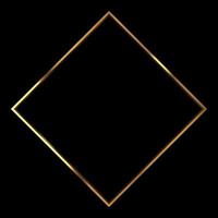 Gold metal glitter and shiny frame isolated on black background photo