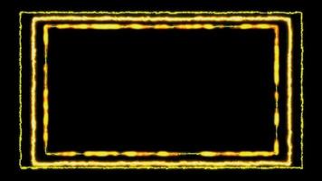 cuadrado de marco de color brillante de neón eléctrico abstracto sobre fondo negro. espectáculo láser diseño colorido para banners tecnologías publicitarias