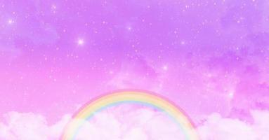 kawaii abstracto. el arco iris sueña con el fondo del cielo del unicornio. gráfico de dibujos animados pastel degradado suave. concepto para el diseño de tarjetas de boda o fiesta infantil foto