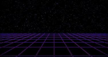 Retro style 80s Sci-Fi Background Futuristic with laser grid landscape. photo