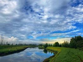 river, clouds, nature photo