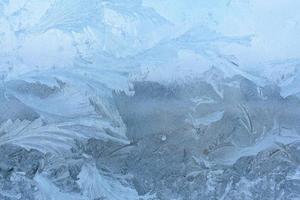 frost texture on the frozen window. photo
