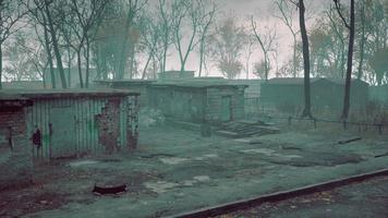 Old and abandoned buildings in a small town photo