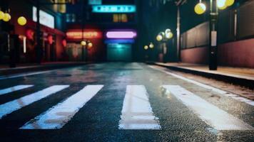 night scene of japan city with neon lights photo