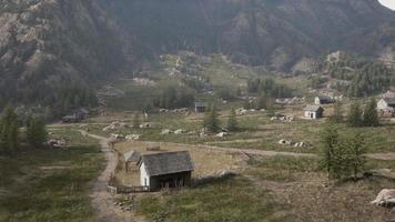 Beautiful old houses in the mountains photo