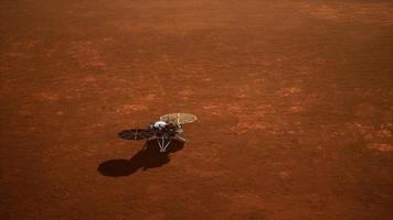Insight Mars exploring the surface of red planet. Elements furnished by NASA. photo