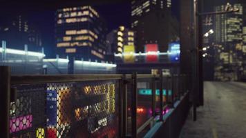 night scene of japan city with neon lights photo