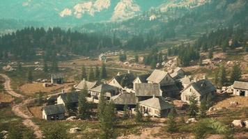 View on old Italian village in the Apennines mountains photo