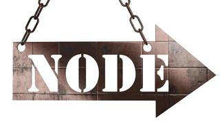 node word on metal pointer photo