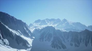 High mountains under snow in the winter photo