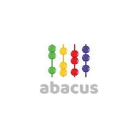 Illustration of an abacus with rainbow colored beads. Colorful abacus logo emblem. vector