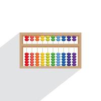 Illustration of an abacus with rainbow colored beads. Abacus logo emblem. Abacus with colorful wooden beads in front of white background. Beads of 1 to 10 colors. vector