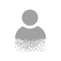 User profile icon speeding pixel dot. Profile man pixel flat-solid. Dissolved and dispersed moving dot art. Integrative and integrative pixel movement. Modern icon ports.