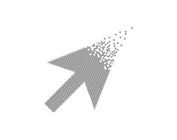 Mouse sign fast pixel dots icon. The click, select, and button pixels are flat-solid. Dissolved and dispersed moving dot art. Integrative and integrative pixel movement. Connecting modern dots.