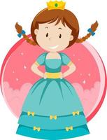 Fantasy princess character on white background vector