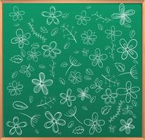 Hand drawn doodle icons on chalkboard vector