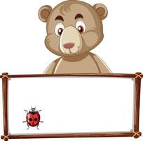 Board template with teddy bear vector